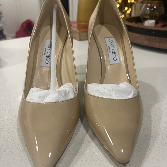 Jimmy Choo Romy 85 Nude Heels - Picture 5 of 9